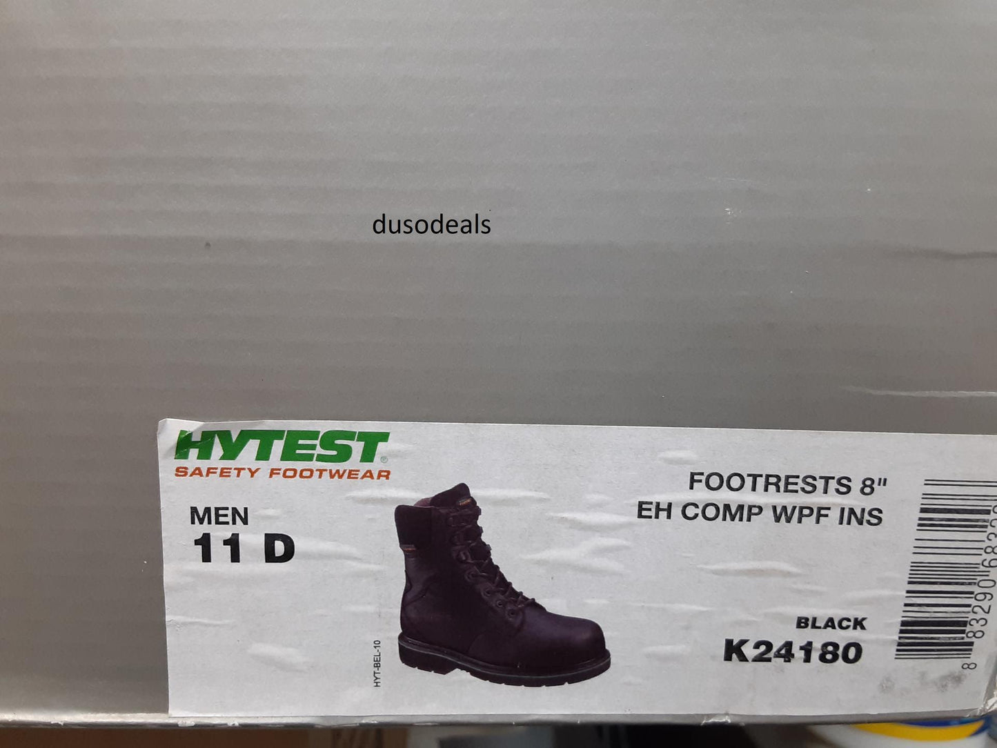 Hytest Footrests 8" EH, Comp Toe, WPF, INS, Men Size 11D, K24180, Black