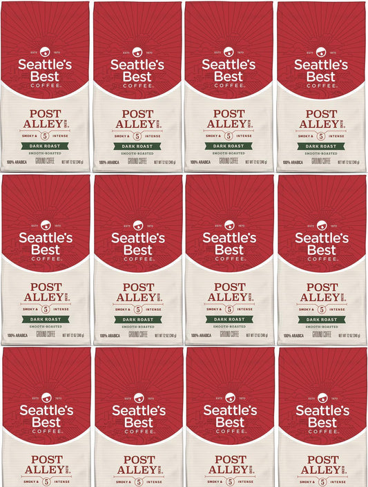 PACK OF 12 Seattle's Best Post Alley Dark Ground  12 oz Best Before October 2020