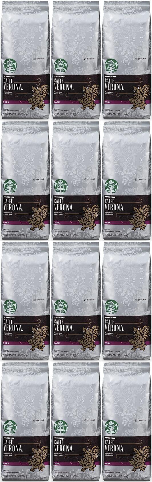 12 PACK Starbucks Caffe Verona Dark Ground 20-OZ Bags Best Before September 2020