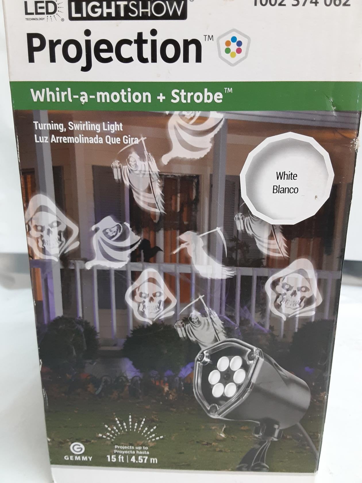 Led LightShow Projection Whirl-A-Motion +Strobe, White, The Reaper