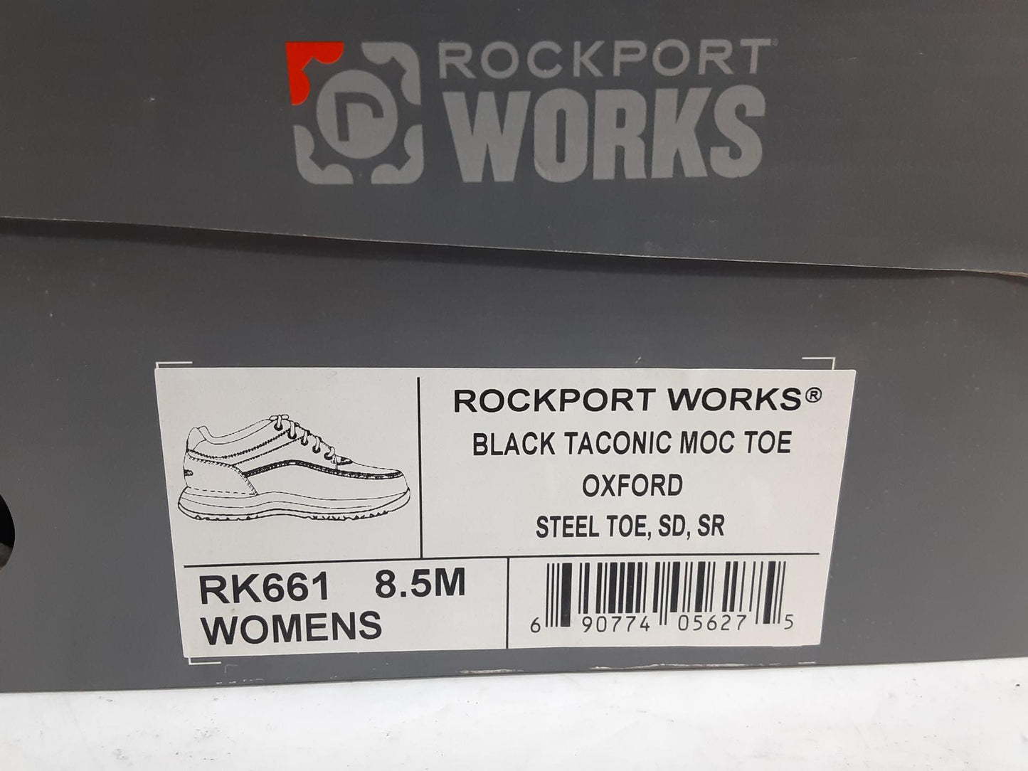 Rockport Works Moc Toe, Taconic Oxford, Black, ST, SR, RK661, 8.5 Medium, Women