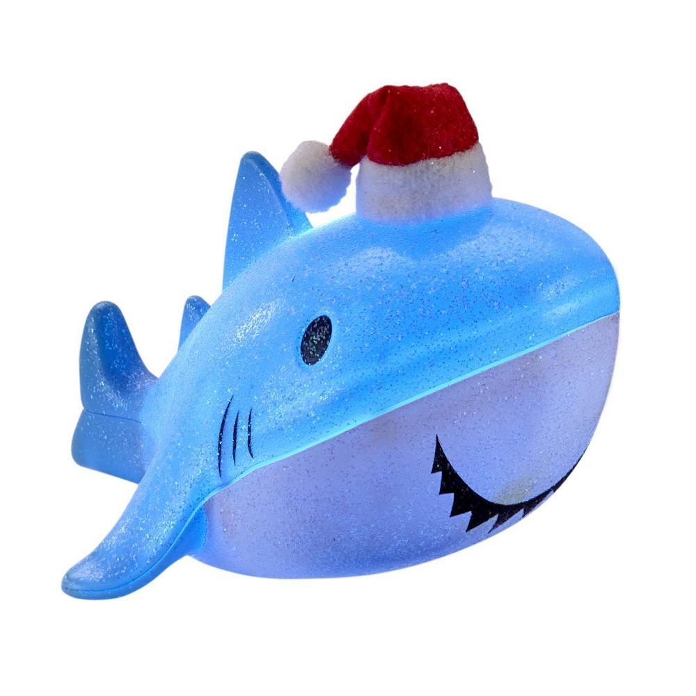 Philips Battery Operated LED Christmas Shark Light with Santa Hat Novelty Scul..