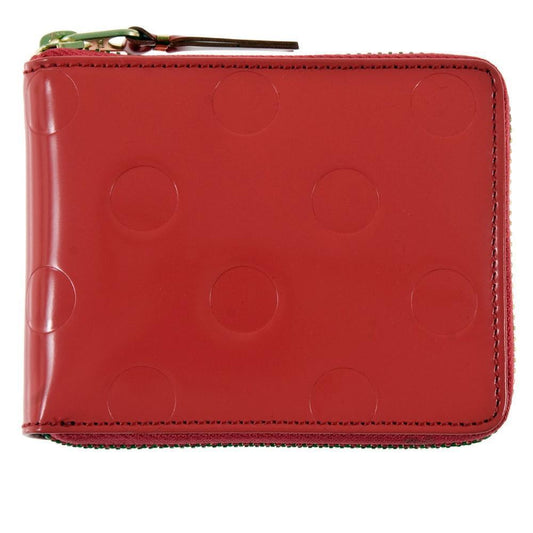 NEW Comme Des Garçons Leather Wallet Polka Dots Embossed (Red SA7100NE)