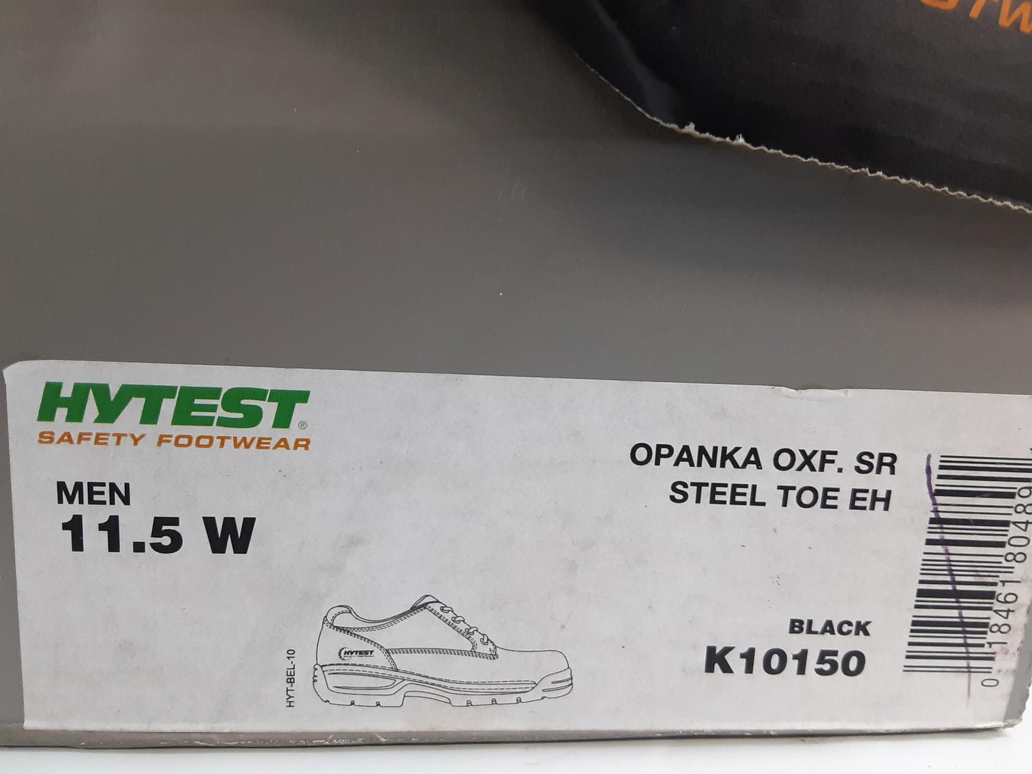 Hytest Opanka Oxford- SR-Steel Toe-K10150- Size 11.5 Wide -Black- MENS- PREOWNED