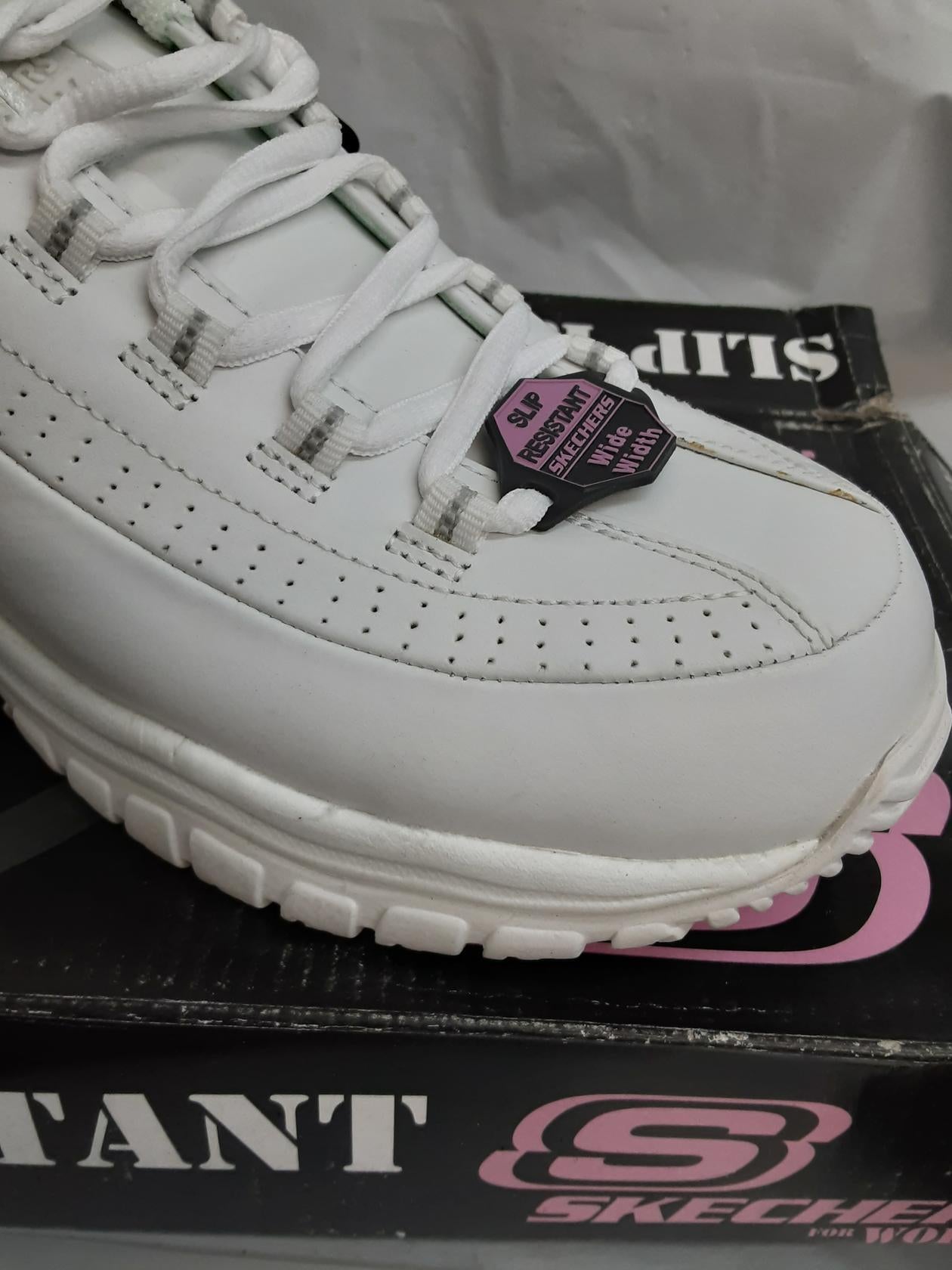 Skechers for Work- SoftStride, Stride- White- Size 10 Wide- Womens -Open Box