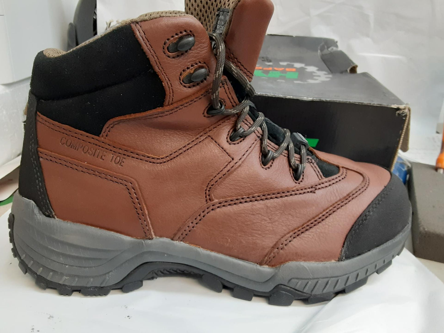 Hytest Inter Met Hiker 6" Boot, Comp Toe, Tan, K12202- Size 10 Medium-Open Box