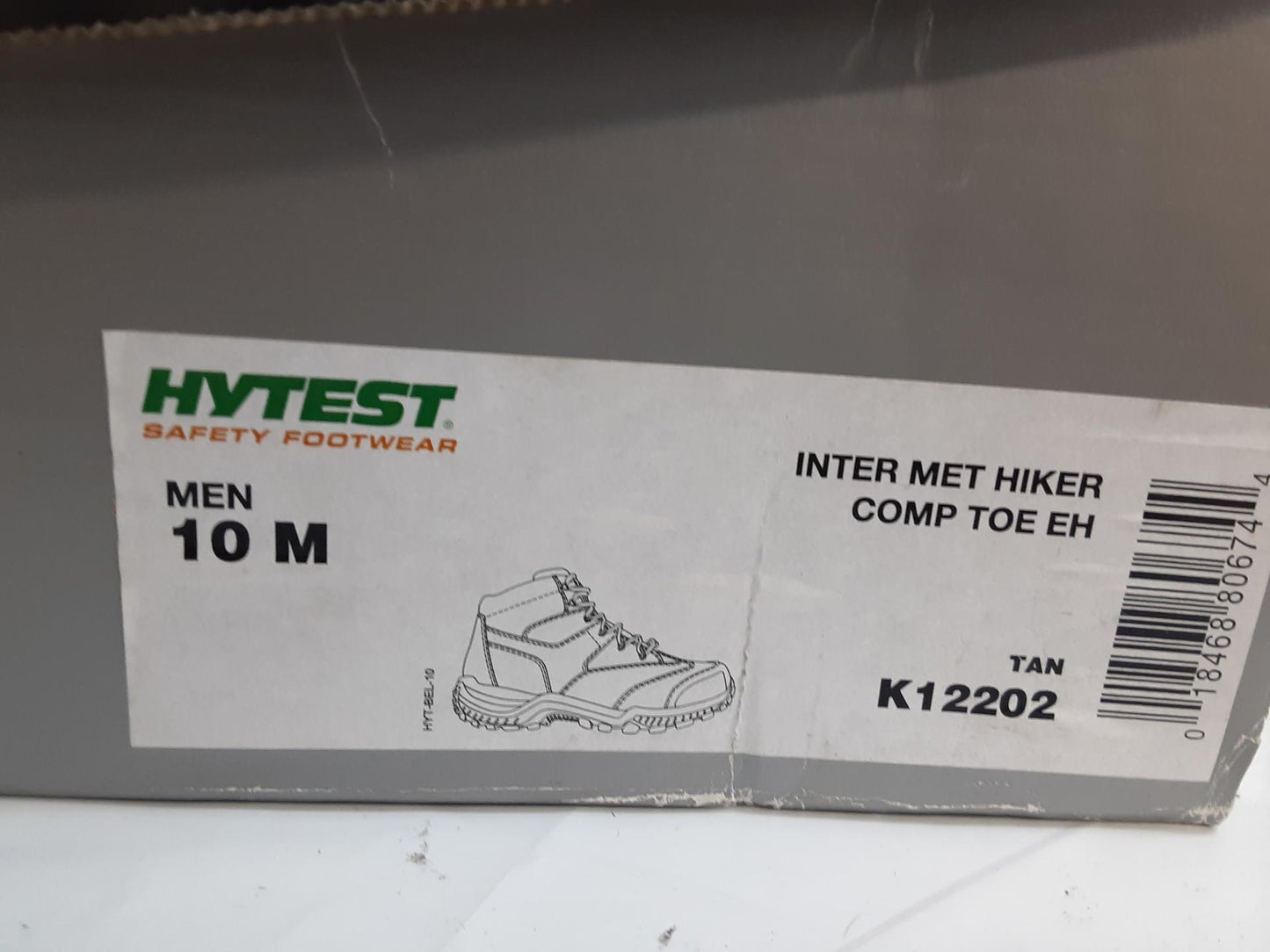 Hytest Inter Met Hiker 6" Boot, Comp Toe, Tan, K12202- Size 10 Medium-Open Box