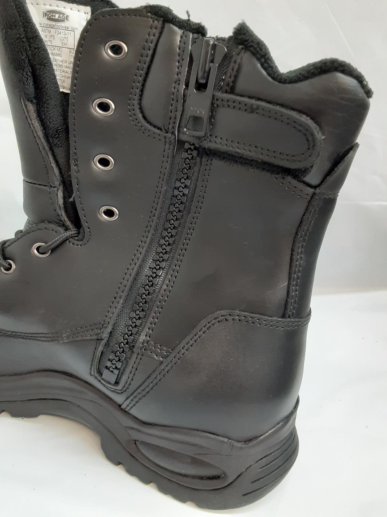 Iron Age Reliable 8" Boot- Black- Steel Toe- Size 11 Wide- IA6880- NEW-