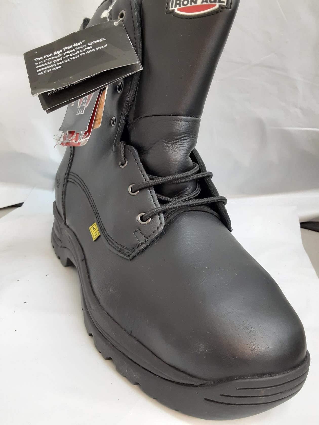 Iron Age Reliable 8" Boot- Black- Steel Toe- Size 11 Wide- IA6880- NEW-