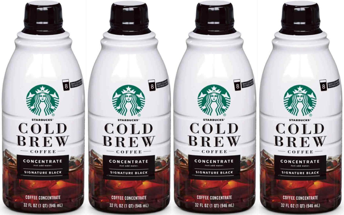 Starbucks Coffee Cold Brew Concentrate 4 Bottles of 32 fl oz 128 oz Total READ !