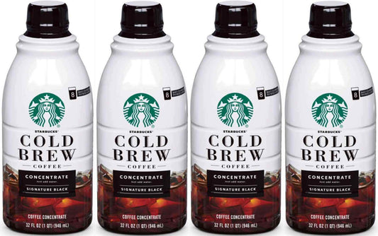 Starbucks Coffee Cold Brew Concentrate 4 Bottles of 32 fl oz 128 oz Total READ !