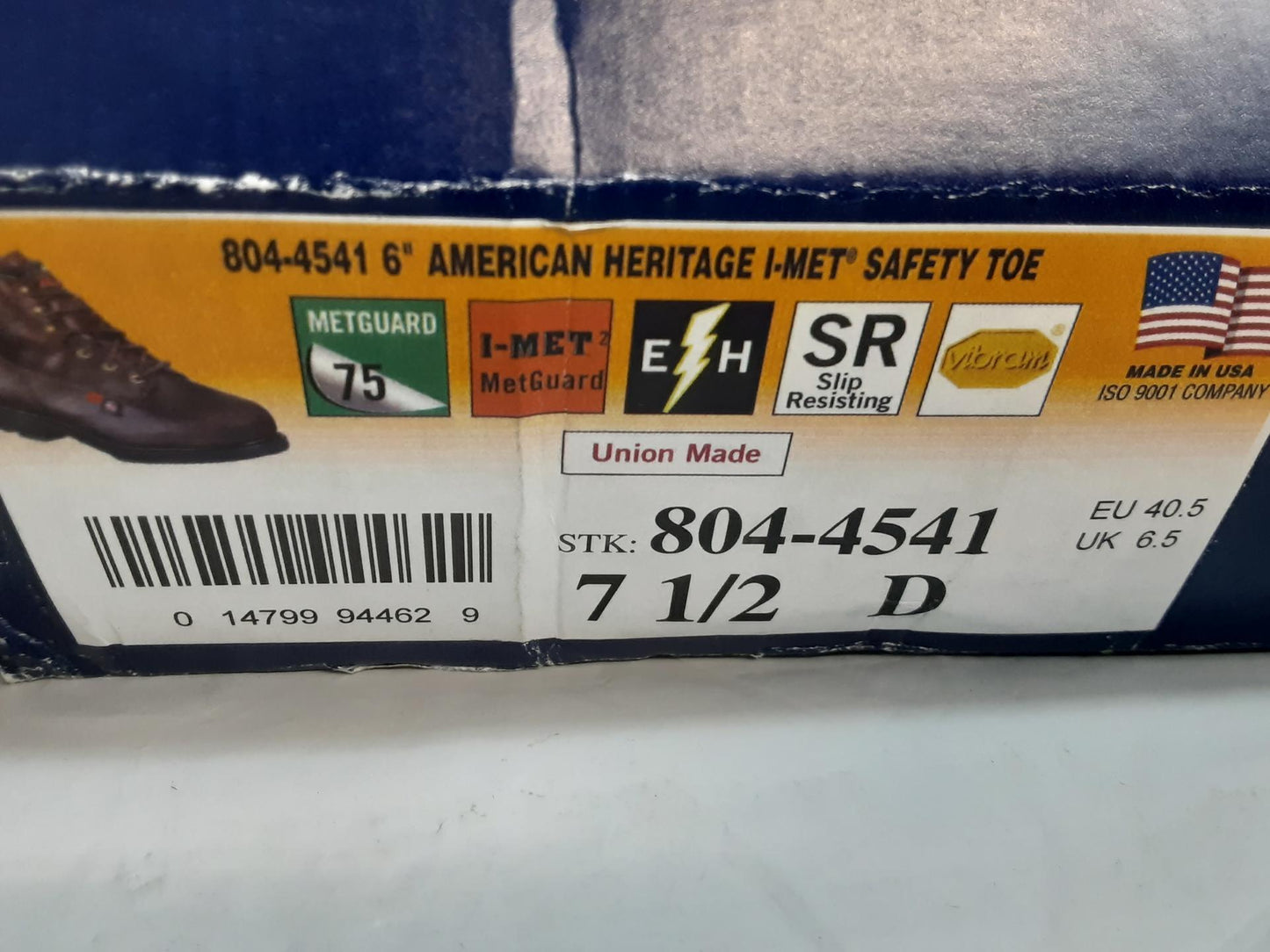 Thorogood- Safety Toe- size 7.5 D- 804-4541-Slip Resistant -OPEN BOX