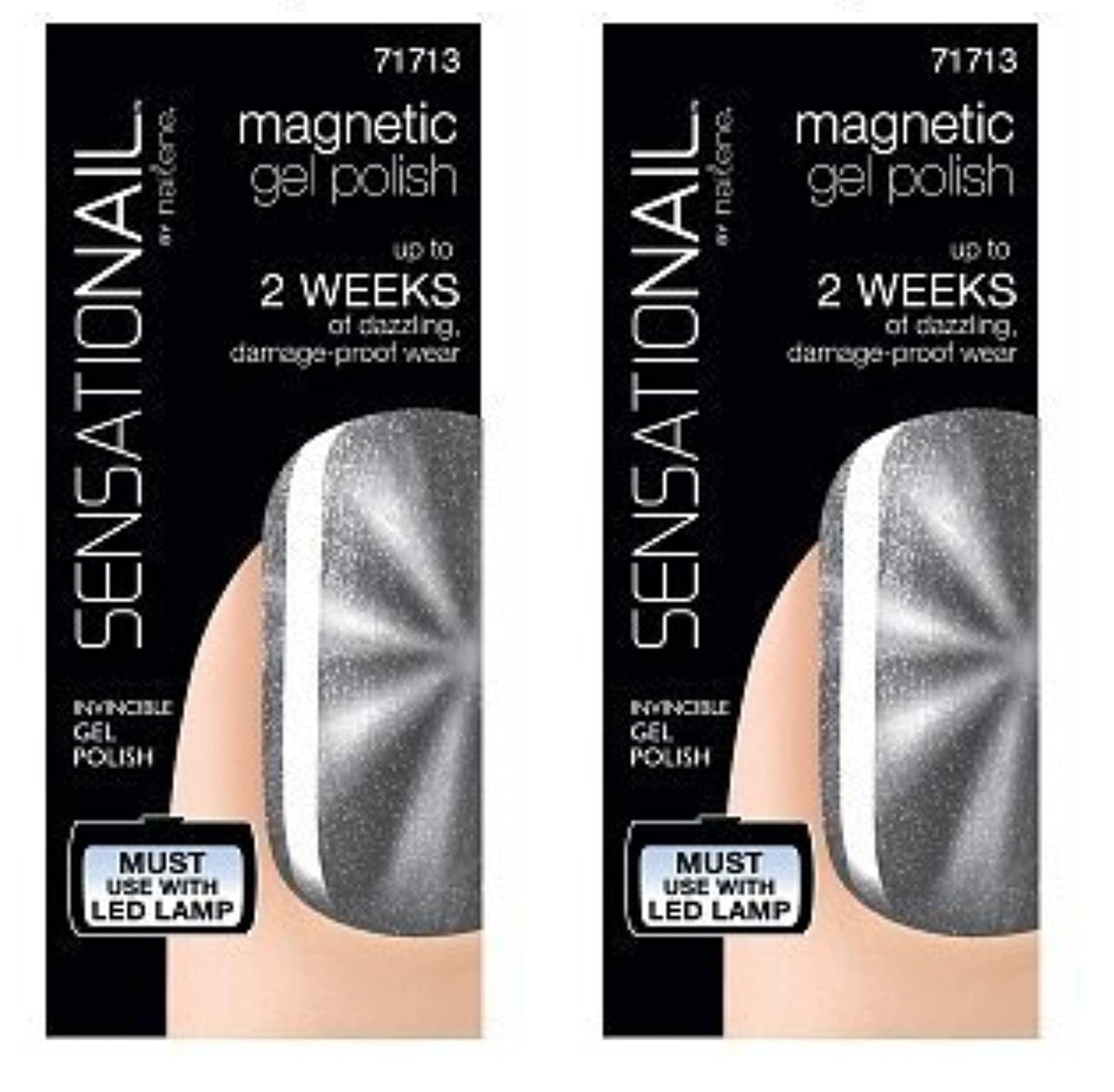 Sensationail Magnetic Gel Polish, Enchant, .30 oz- 71713- Lot of TWO- New