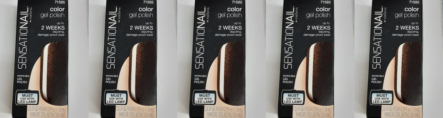 Sensationail by Nailene, Gel Polish Color 71595 Espresso Bean-.25 oz LOT of FIVE