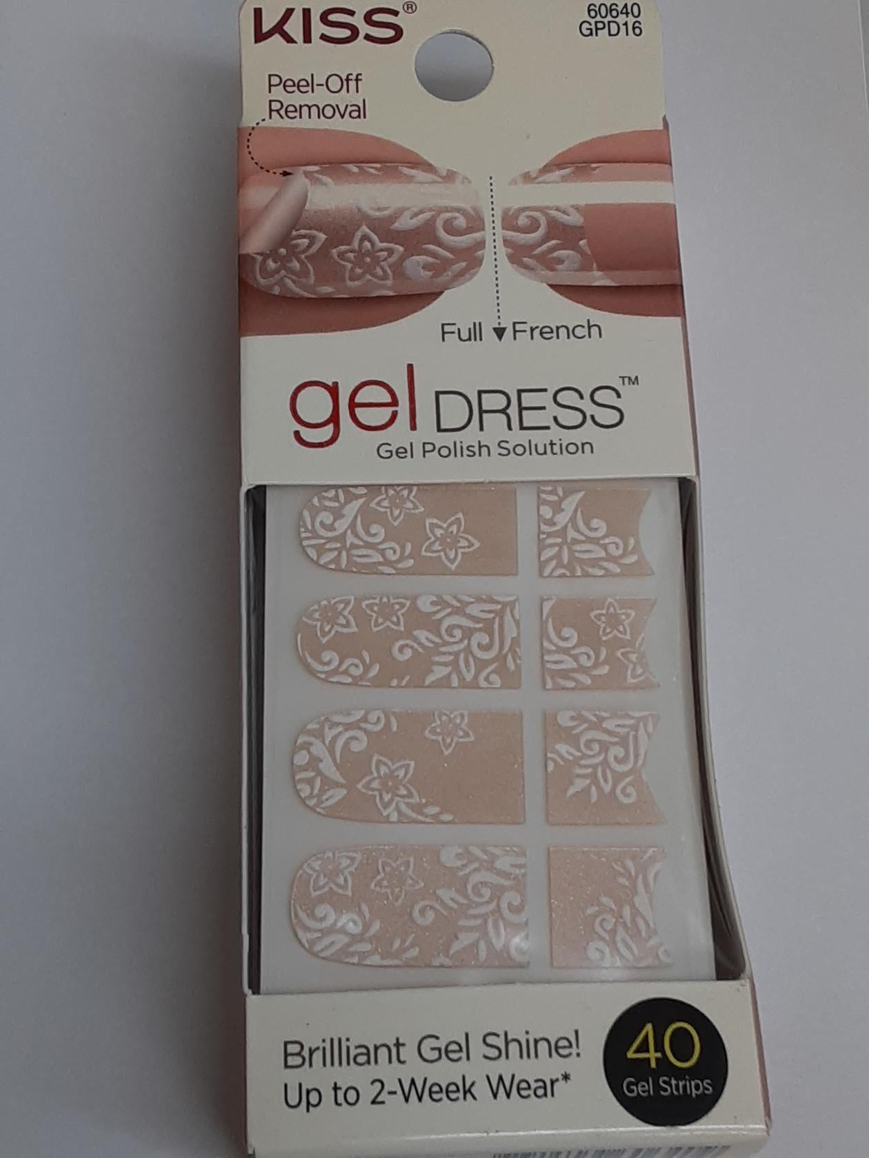 Kiss Gel Dress 60640, French Toast, 40 ct: 20 full/ 20 French, (Lot of 2) NEW