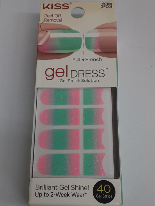 Kiss Gel Dress 20 Full/ 20 French Strips (40 ct) Starry Night, 60459- ONE- NEW