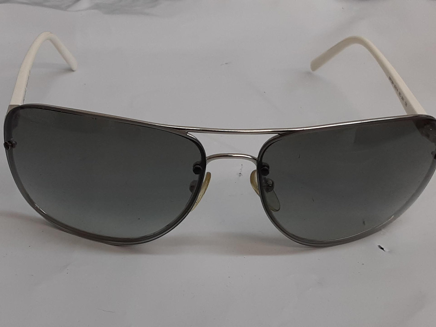 Prada Sunglasses- SPR58H 1BC-3M1-Tinted Shades with White Metal Frames- OPEN BOX