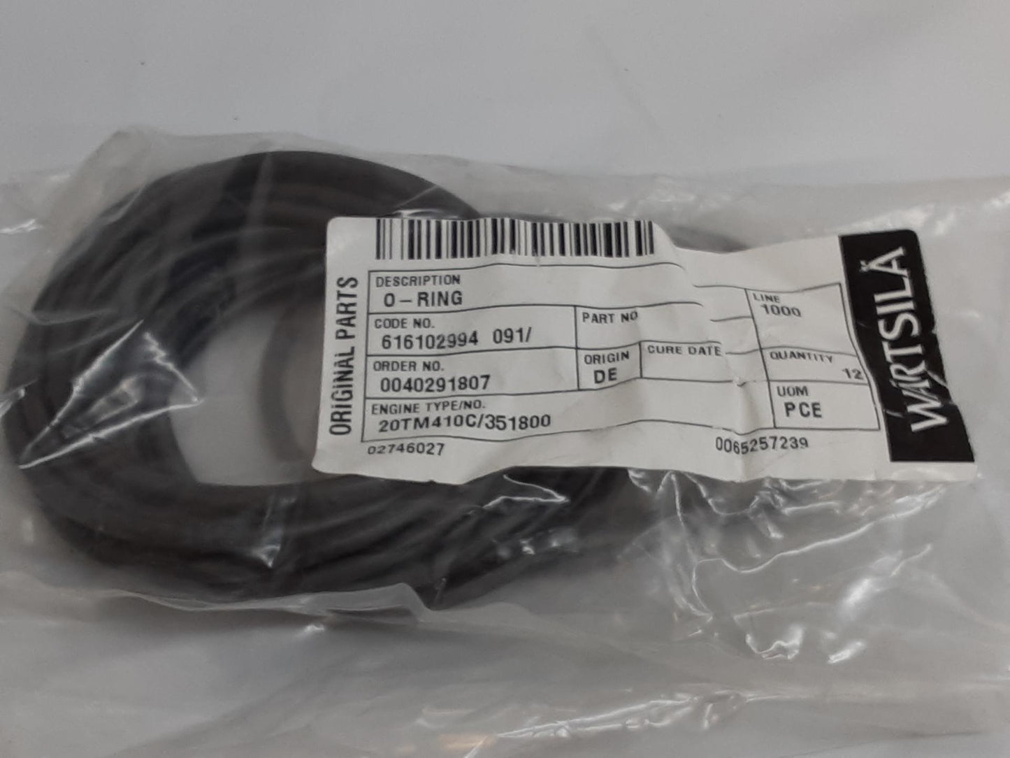 Wartsila Original Parts O-Rings  12009 (DOZEN 12)  New