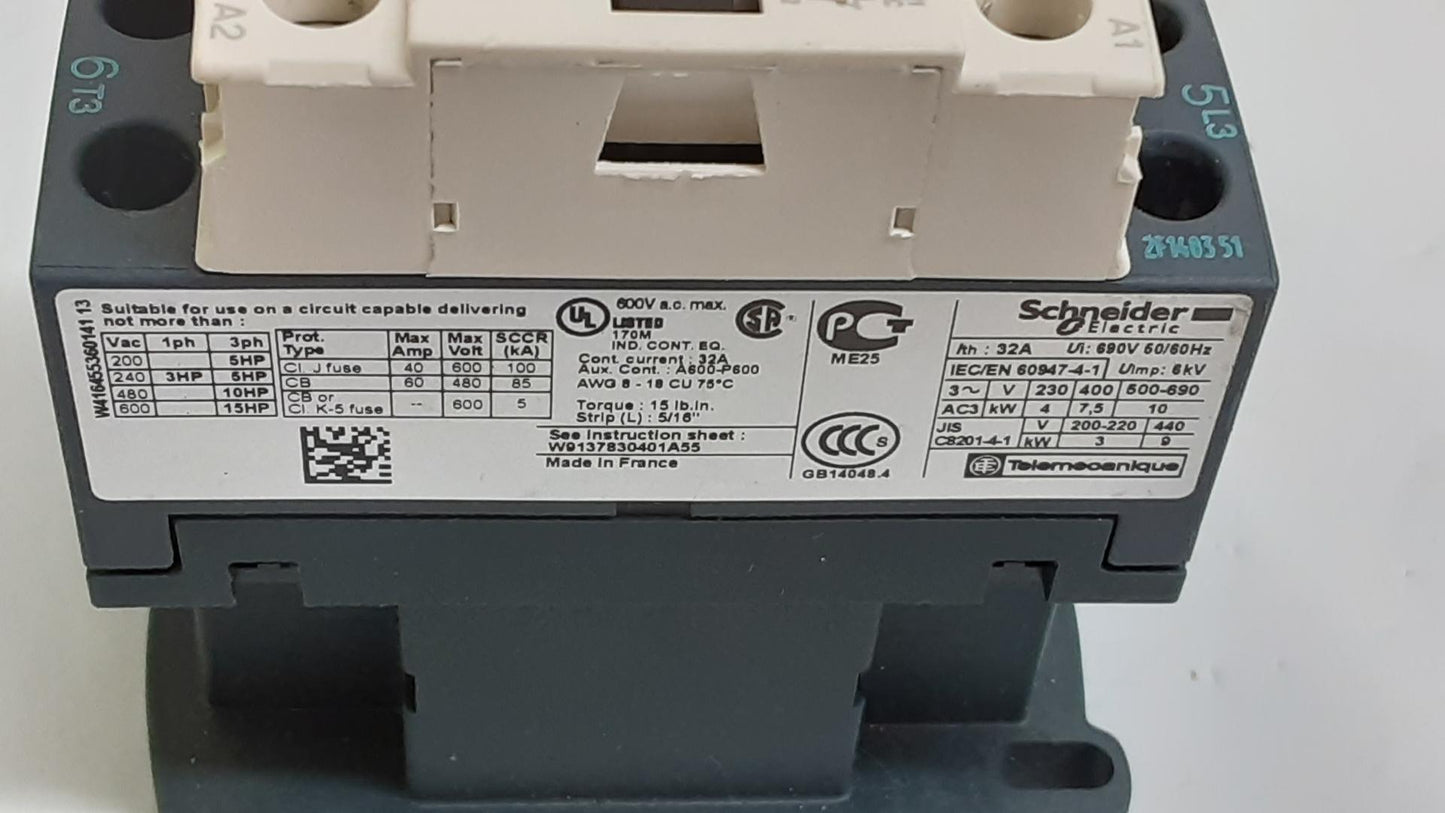 SCHNEIDER ELECTRIC CIRCUIT BREAKER FOR 600V FUSE -UL LISTED