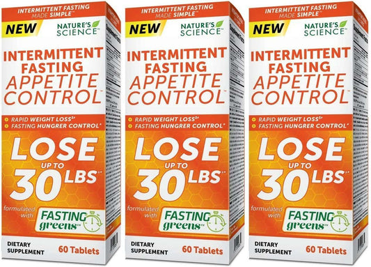 Nature's Science Intermittent Fasting Appetite Control, 3 x 60ct EXP 3/2023