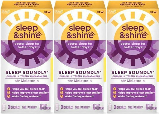 Schiff Nutrition Schiff Sleep & Shine Pack of 3 Capsules 30 Ct 90 Total 4/2023