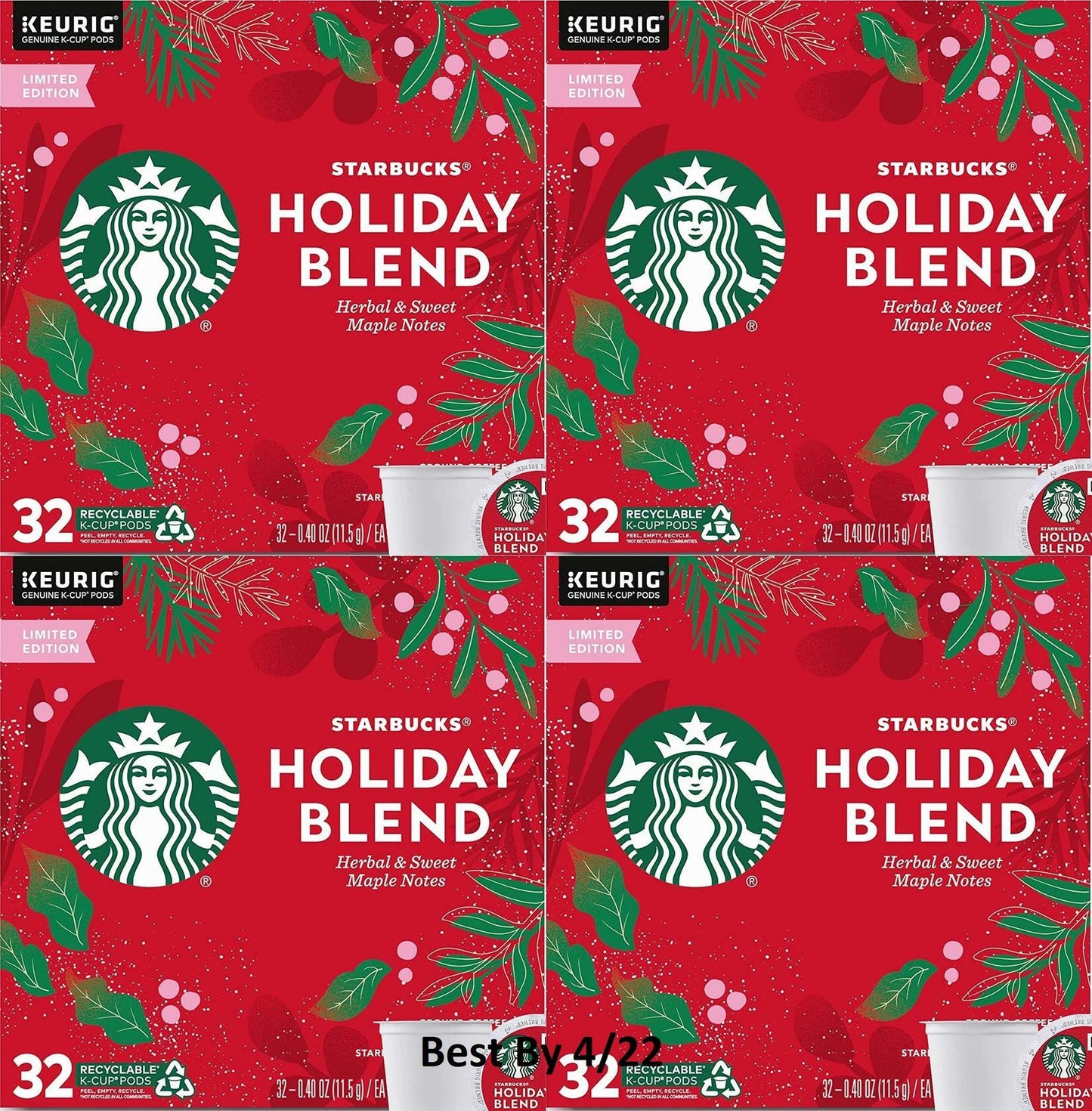 Starbucks Holiday Blend Medium Blend 128 Count READ DESCRIPTION