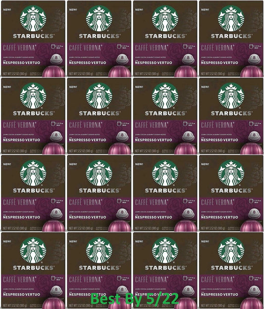 128 COUNT Starbucks Caffe Verona for Nespresso Vertuo Capsules READ DESCRIPTION