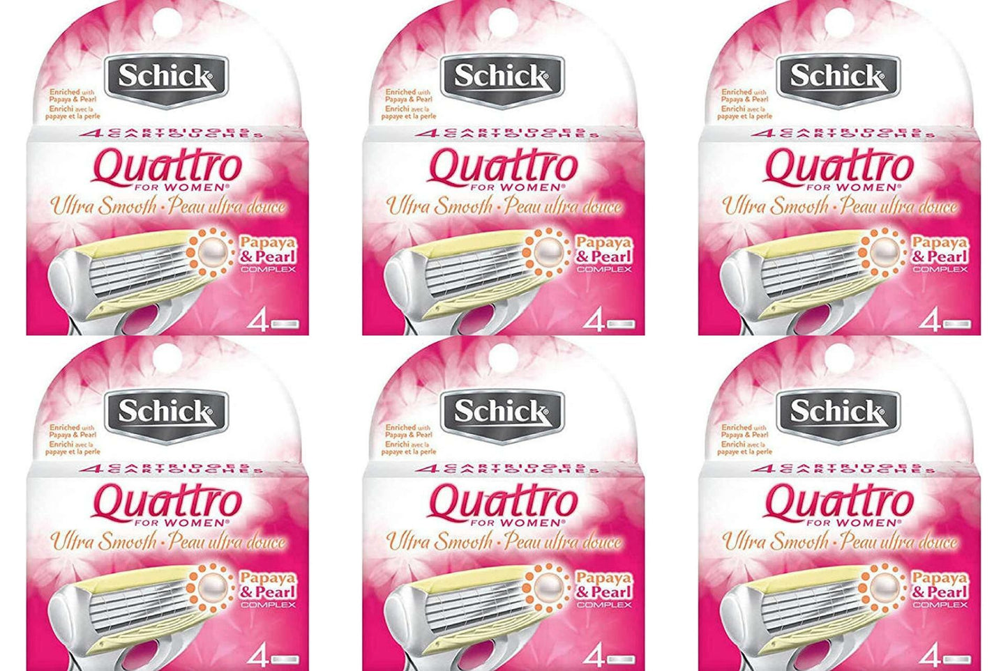 Schick Quattro for Women Ultra Smooth Razor Blade Refills 24 Blades