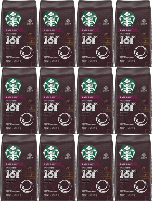 12 PACK Starbucks Morning Joe Dark Ground Coffee 12 OZ Best Before 10/2021