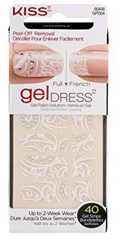 Kiss Gel Dress 20 Full/ 20 French Strips 'Majestic' (beige) 1 pack