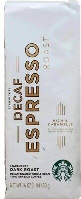 Starbucks Decaf Espresso Dark Whole Bean Coffee 1LB Exp Jan 2020